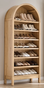 Meuble à chaussures moderne avec portes, étagère de rangement, organisateur, design en bois pour salon - Product Image 5