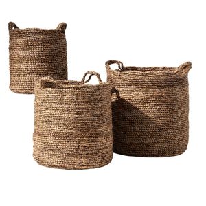 HOT SELLING BLUE LOTUS Natural Water Hyacinth <b>Basket</b> Sustainable Woven Storage Bin 50x40x30cm Multiple Section for Tabletop - Product Image 1