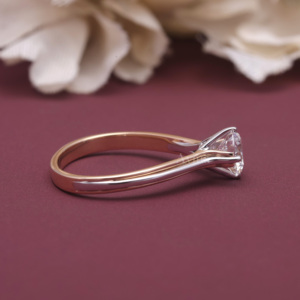 Bague de fiançailles solitaire en diamant cultivé en laboratoire certifié IGI, argent sterling 925 massif, diamant taille ronde, bague de promesse - Product Image 3