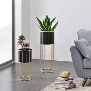 Modern Metal Flower <b>Pot</b> Gold Plated Cylinder Shape Indoor Plant <b>Stand</b> for Home Decor Minimalist Style Planter - Product Image 3