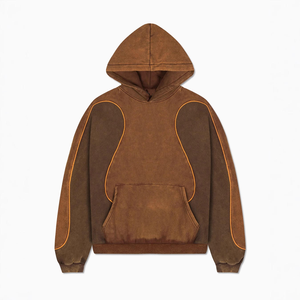 Sudadera con Capucha Oversize para Hombre, Diseño Color Block, Manga Raglán, Felpa de Algodón, Estilo Casual para Otoño, con Bolsillos - Product Image 5