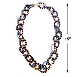 Collier chaîne en résine colorée pour femme, collier à maillons en résine multicolore, bijou tendance et imposant - Product Image 5