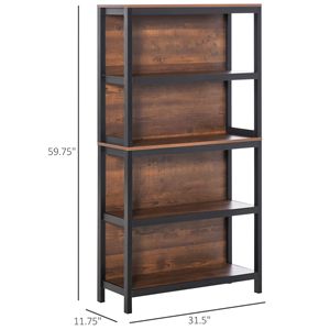 Libreria Moderna a 4 Ripiani in Tono Noce per Ufficio, Casa, Studio o Esposizione - Product Image 3
