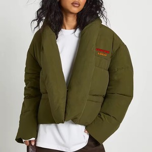 Custom <b>Women</b> Long Puffer Blouson <b>Jacket</b> <b>Warm</b> <b>Winter</b> Bubble Stand Collar Waterproof Windproof Shiny Fashion Outerwear - Product Image 1