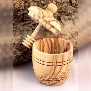 Hermoso Tarro de Miel de Madera Personalizado con Tapa Abatible, Hecho a Mano, Rústico, Clásico, Apto para Calentar, Recipiente para Miel, para Cocina y Camping - Product Image 5