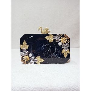 Sac à main de soirée de luxe pour femmes, pochette en résine, décorations de mariage - Product Image 2