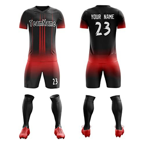 Conjunto de Camiseta de Fútbol Unisex Personalizada, Manga Corta, Estampado Geométrico Sublimado, Secado Rápido, Antibacteriano, Transpirable, Poliéster - Product Image 5