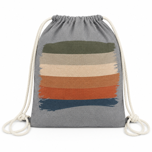 Recycled Cotton <b>Drawstring</b> <b>Backpack</b> 225 GSM Rainbow Printed Gym Bag Custom Logo Promotional Wholesale OEM Private Label Supplier - Product Image 5