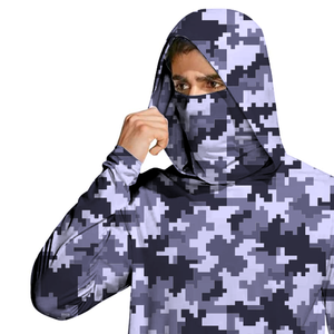 Custom Masked Fishing Hoodie UPF 50 Long Sleeve Fishing Wear UV Protection Quick Dry Hooded Fishing Shirts for Men - Product Image 2