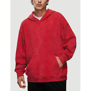 Sweat-shirt à capuche vintage de qualité supérieure, délavé à l'acide, épais, surdimensionné, 100% coton molletonné, pour l'hiver - Product Image 3