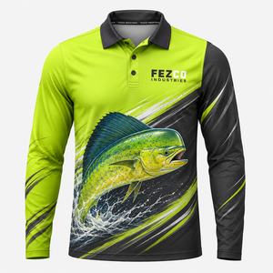 เสื้อโปโลตกปลาคุณภาพพรีเมียมสำหรับกิจกรรมกลางแจ้ง UPF50+ แขนยาว เสื้อผ้าตกปลาแบบสั่งทำพิเศษ ผ้าโพลีเอสเตอร์ 100% เสื้อสำหรับตกปลา - Product Image 1