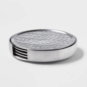 Classic Stainless Steel <b>Drink</b> <b>Coasters</b> For Dining Room Table Office Desk Cafe Restaurant Hotel Bar Beverage Service - Product Image 3