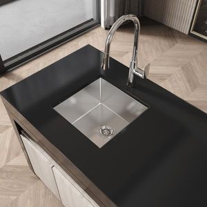 Lavello da Cucina Moderno 18'' X 18'' a Vasca Singola, Multifunzionale in Acciaio Inox S304, Kit Workstation Sottopiano Fatto a Mano - Product Image 1