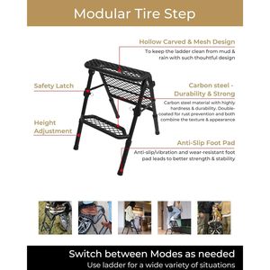 Escalón universal para neumáticos 3D MAXpider, portátil y de altura ajustable para neumáticos de hasta 30 pulgadas - Acero al carbono - Product Image 6