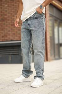 Jean slim droit pour homme, écoresponsable, effet vieilli, vintage, décontracté, extensible, taille mi-haute, en denim coloré, style streetwear, adouci - Product Image 6
