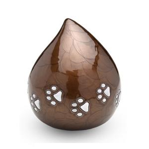 Urna de cremación elegante hecha a mano de Metal para cenizas, diseño de moda más Popular, pata de aluminio grabada, lágrima para mascotas - Product Image 1