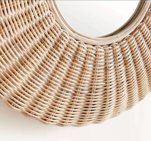 Miroir rond en rotin design, fait main, brillant, décoratif, pour la décoration intérieure moderne de la maison, chambre à coucher, salon - Product Image 3