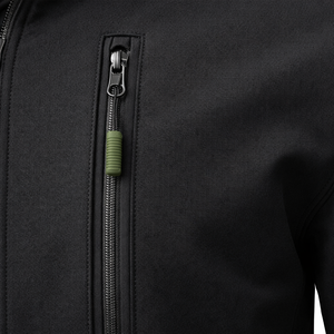 Veste softshell noire pour homme, fermeture éclair intégrale, coupe-vent, résistante à l'eau, vêtements de travail d'extérieur, veste softshell à col montant - Product Image 4