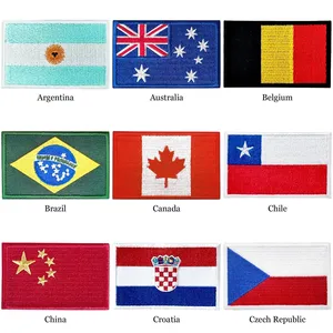 Parches Bordados de Banderas de Países, Termoadhesivos, Rectangulares, de Tela Tejida, para Decoración de Ropa, España, Suecia, Suiza, Tailandia - Product Image 4