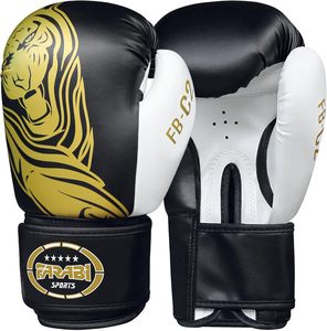 Guantes de Boxeo FARABI FB-C9 de Cuero PU Unisex, Guantes de Entrenamiento con Correa de Muñeca Ajustable de 2 cm, Diseño de Tigre, Artes Marciales, Muay Thai - Product Image 3
