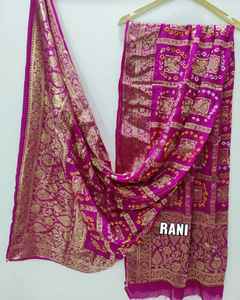 Dupatta Bandhani Hecha a Mano en India - Product Image 2