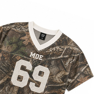 Maillot de football américain personnalisé en maille camouflage Real Tree, impression numérique personnalisée, streetwear, t-shirts camouflage, tee-shirt de football - Product Image 5