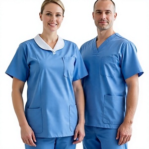 Custom Logo Eco-Friendly High Quality Unisex Nurse Surgical Scrubs Suit <b>Doctor</b> Medical Hospital Uniform Woven Fabric Needle - Product Image 5