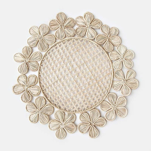 High Quality Raffia <b>Placemat</b> <b>Round</b> Handwoven Dining Table Mat Best Seller Boho Home Decor Manufacturer - Product Image 4