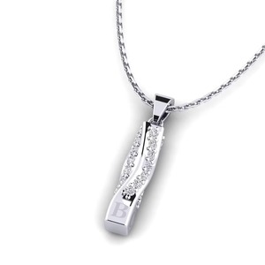 Stylish <b>Letter</b> 925 Silver Moissanite Pendant With Rhinestone Inlay Personalized CA <b>Charm</b> Unisex Classic Style Jewelry - Product Image 3