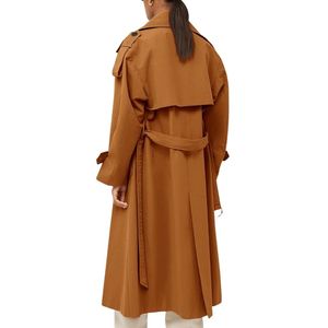 Abrigo Largo de Algodón Personalizado para Mujer, Estilo Casual, con Solapa, de Alta Calidad, para Invierno, Color Marrón - Product Image 2