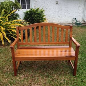 Banco de Jardín de Madera de Teca para Exteriores, Banco de Patio de 2 Plazas, Madera Sólida, Fabricante de Indonesia - Product Image 2