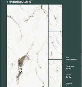 Carreaux de porcelaine polis brillants élégants 600x1200mm pour sols intérieurs, salon, cuisine, chambre, balcon - Product Image 2