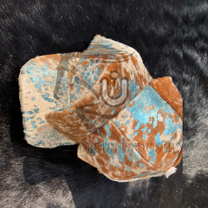 Gorra de Cuero Vacuno con Pelo Natural Marrón, Estilo Vintage con Acabado Metálico Lavado al Ácido, Calidad Premium, Unisex, Novedad 2026 - Product Image 6