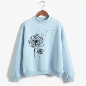 เสื้อฮู้ดดี้โอเวอร์ไซส์ทรงหลวมพิมพ์ลายตัวอักษรโลโก้ใหญ่ด้านหน้า แขนยาว ผ้าฟลีซคอตตอน 100% สำหรับผู้หญิง - Product Image 3