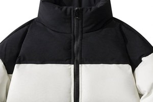 Veste matelassée noire et blanche pour homme, manteau d'hiver color block, veste matelassée chaude, vêtements d'extérieur décontractés streetwear, hiver pour homme - Product Image 4