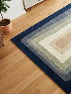 Tapis ovale moderne en laine à poils épais, motif floral terracotta, avec envers antidérapant en latex, style scandinave, écologique - Product Image 6