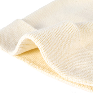 Bonnet en tricot crème 100% coton avec pompon, couleur unie, écologique, chaud pour l'hiver, unisexe, bébé, tout-petit, style décontracté - Product Image 3