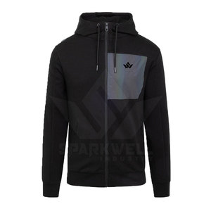 Ensemble de survêtement noir à capuche pour homme, sweat-shirt à fermeture éclair intégrale, pantalon de jogging, tenue décontractée sportive, automne, activité de plein air, ensemble deux pièces - Product Image 2