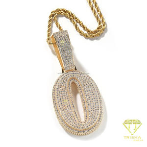 Stylish Moissanite Diamond 8 Pendant Necklace With Round Stone Detailing And <b>Silver</b> Tone <b>Chain</b> For Wholesale Jewelry Collection - Product Image 6