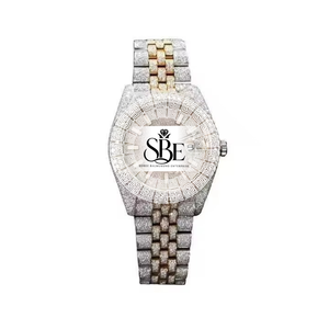 Reloj de Lujo para Hombre, Caja Cuadrada de 41 mm, Cristal de Zafiro, Movimiento ETA, Grandes Diamantes Moissanite, Caja de Acero Inoxidable, Cuarzo - Product Image 1