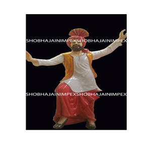 Statues modernes et simples en bois de style Punjabi Bhangra pour la décoration de mariage, OEM/ODM disponible en Inde - Product Image 1