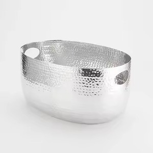 Heavy Duty Metal Ice Beverage Tub Stainless Steel Party Cooler Bucket <b>Wine</b> Beer Chiller Tub Table Use - Product Image 2