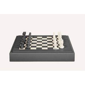 Juego de Ajedrez Azul Estilo Nórdico, Moderno y Lujoso, Tablero de Ajedrez de Cuero Artificial, Elegantes Piezas de Ajedrez de Resina, Decoración de Mesa, Juego de Ajedrez de Regalo - Product Image 2