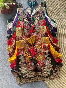Premium Quality Italian Silk with Tricot Fuising Readymade Heavy Zari-Sequence-<b>Beads</b> work Padded Blouse At Wholesale Rate - Product Image 2