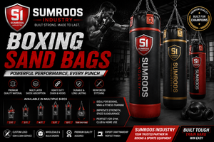Sac de frappe lourd en cuir SUMROOS avec double sangle, hauteur réglable, base en caoutchouc, rempli de sable 25KG pour entraînement de boxe - Product Image 6