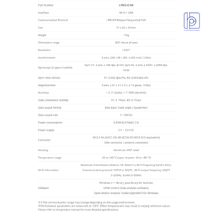 LPMS-IG1W Giroscopio IMU/AHRS de 9 Ejes, Sensor de Movimiento de Ultra Bajo Ruido, Interfaz USB, Conectividad Wi-Fi, Acelerómetro - Product Image 2