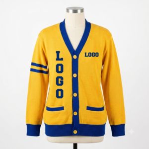 Wholesale Custom Logo <b>Navy</b> Gold Ladies Coat De Punto Long Sigma Gamma Sorority Cotton Knit <b>Cardigan</b> <b>Women's</b> greek Sweater - Product Image 1