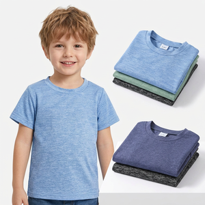 Boys Short Sleeve T-Shirts Crew Neck Solid Color Cotton Jersey Casual Breathable 4-<b>Pack</b> 3-4Y Machine Washable Eco-Friendly - Product Image 3