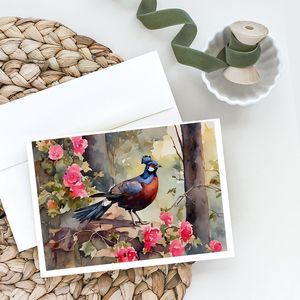 Whimsical Pheasant A7 Tamaño 5x7 Tarjetas de notas en blanco Paquete de 8 tarjetas de felicitación con sobres - Product Image 2