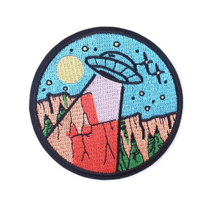 Parche Bordado Circular con Diseño de Montaña, Bosque, Sol, Luna y Estrellas, Termoadhesivo, para Regalos - Product Image 6